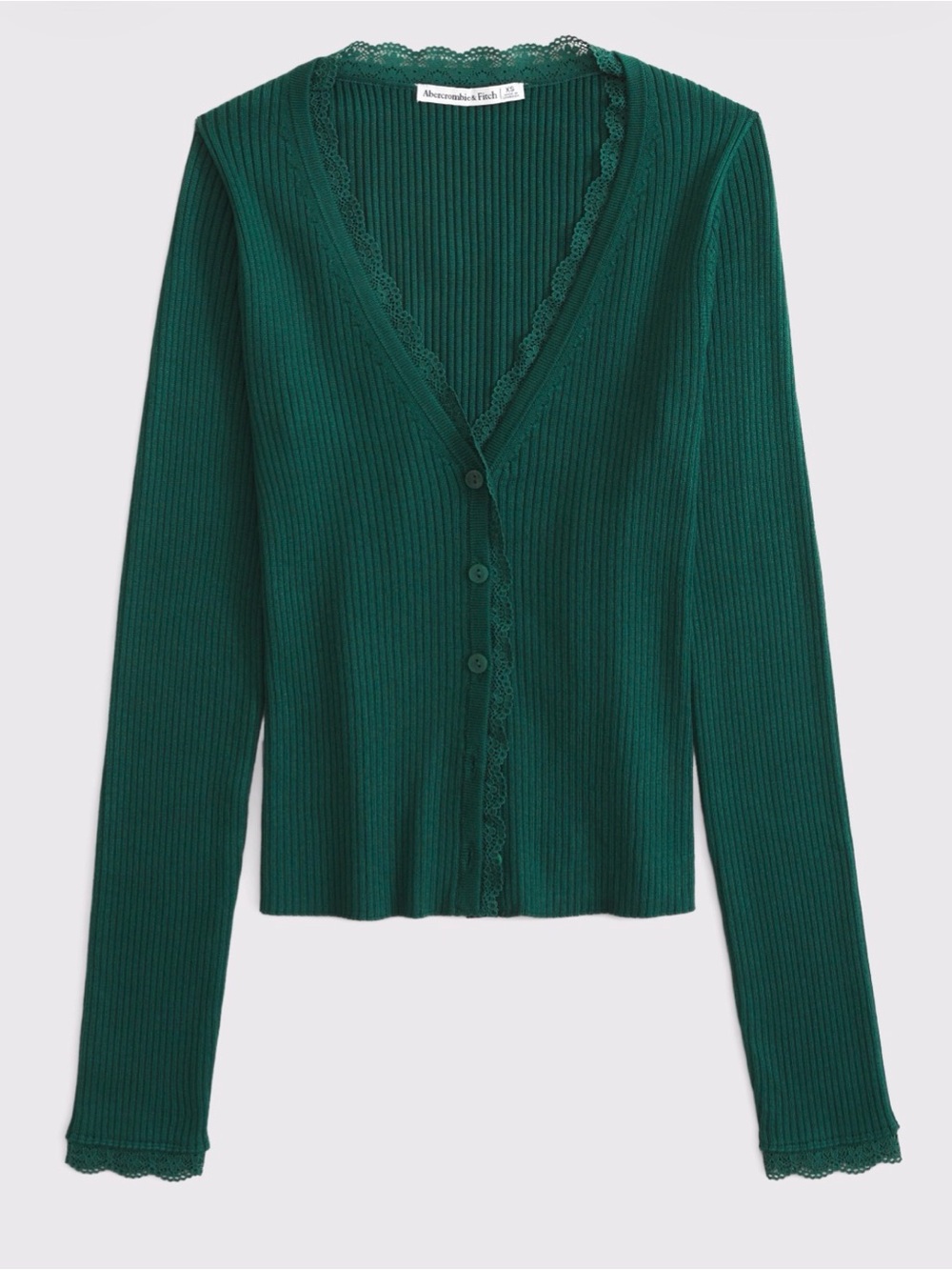 Abercrombie & Fitch Green Lace-Trim Cardigan